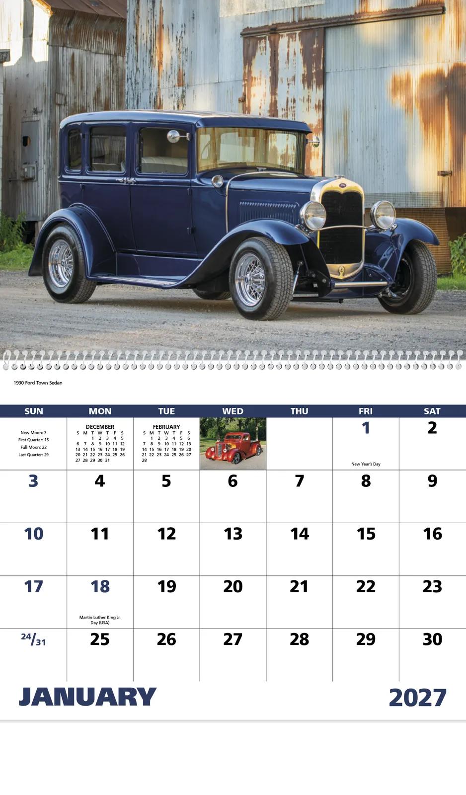 Street Rods Spiral Calendar Hot Rod Photography - 18.5 x 11 in - product view 9