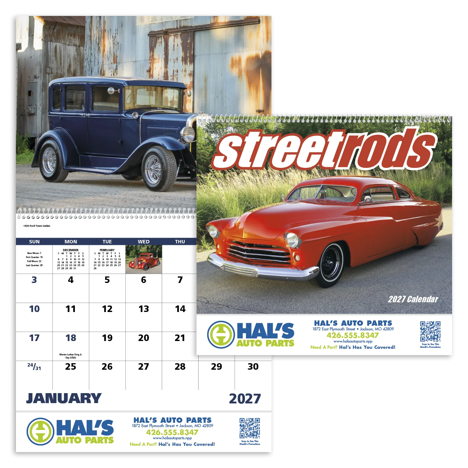 Street Rods Spiral Calendar Hot Rod Photography - 18.5 x 11 in - product view 23