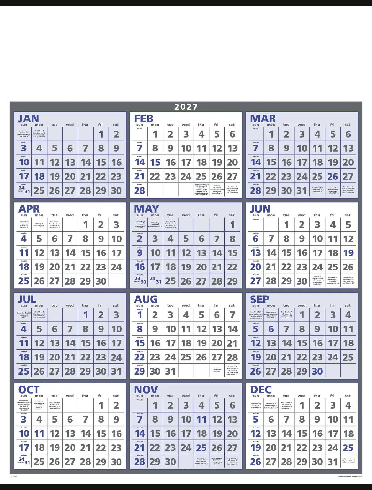 Span-A-Year Wall Calendar Large Format FSC - 29 x 22 in - product view 4