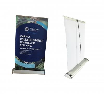 Tabletop Retractable Banner PVC Aluminum Stand - 8.27 x 11.81 in