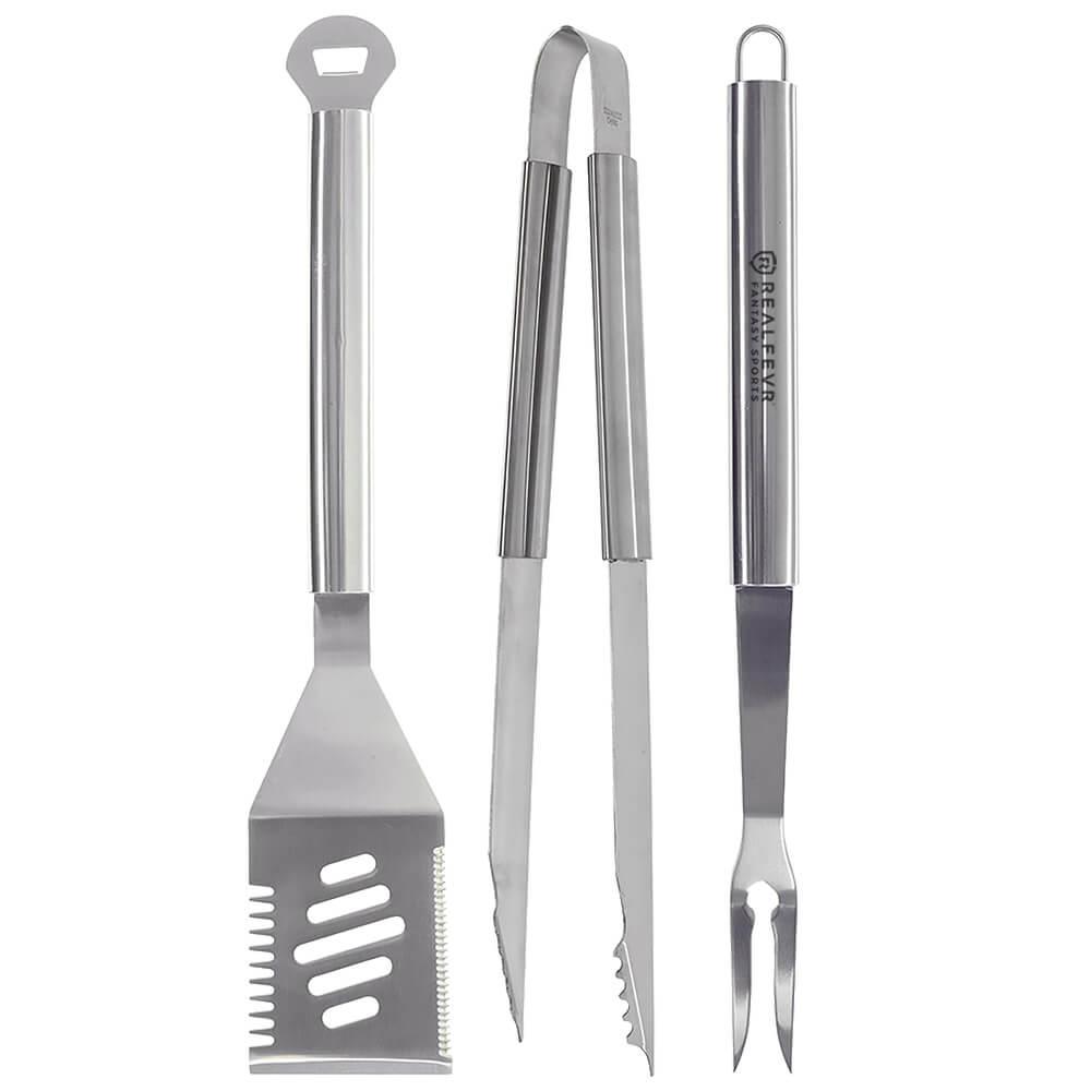 Grilling Tool Set 3 Piece Stainless Steel BBQ Kit