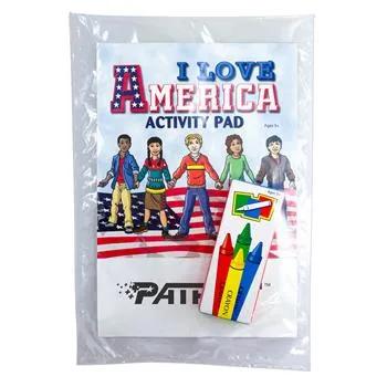 America Activity Pad with Crayons FSC Paper - 16 Pages
