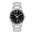 Watch Silver Case Black Dial Silver Bracelet - 22mm