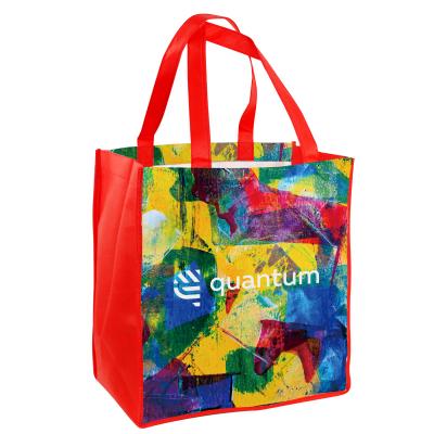 Custom OPP Laminated Non-Woven Dye Sublimated Grocery Bag 13" x 15" - product view 2
