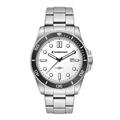 Watch Silver Case White Dial Rotating Bezel - 42.5mm