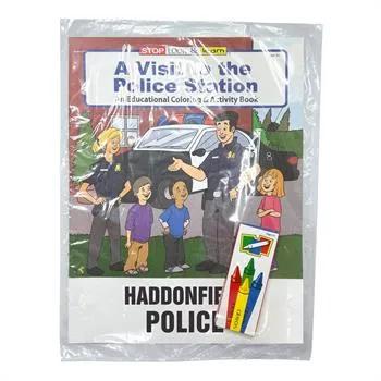 Police Station Coloring Book with Crayons - 8 x 10.5 in