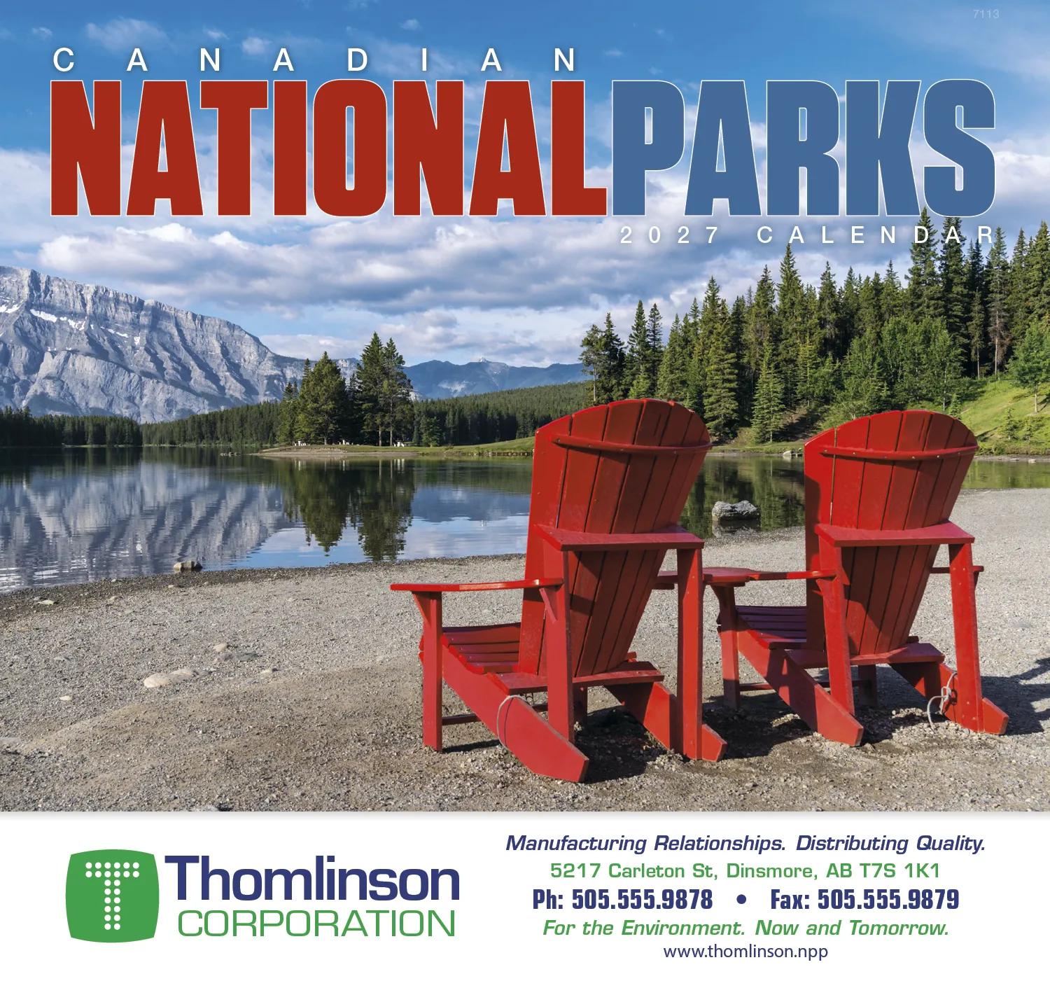 Canadian National Parks Wall Calendar Stapled FSC Paper - 19 x 11 in - product view 6