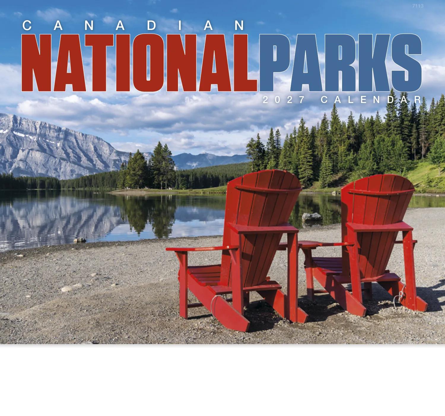 Canadian National Parks Wall Calendar Stapled FSC Paper - 19 x 11 in - product view 7