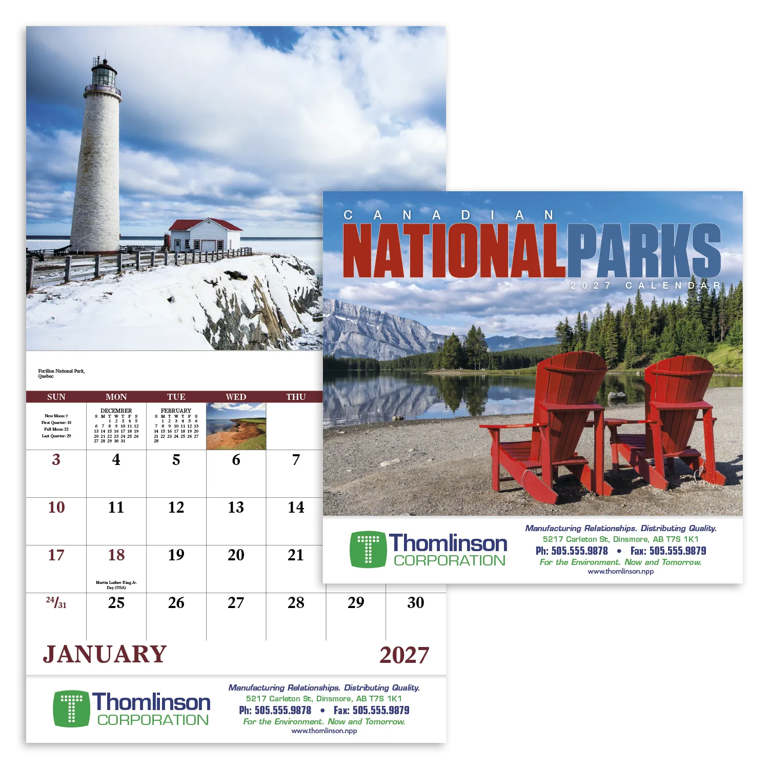 Canadian National Parks Wall Calendar Stapled FSC Paper - 19 x 11 in - product view 23