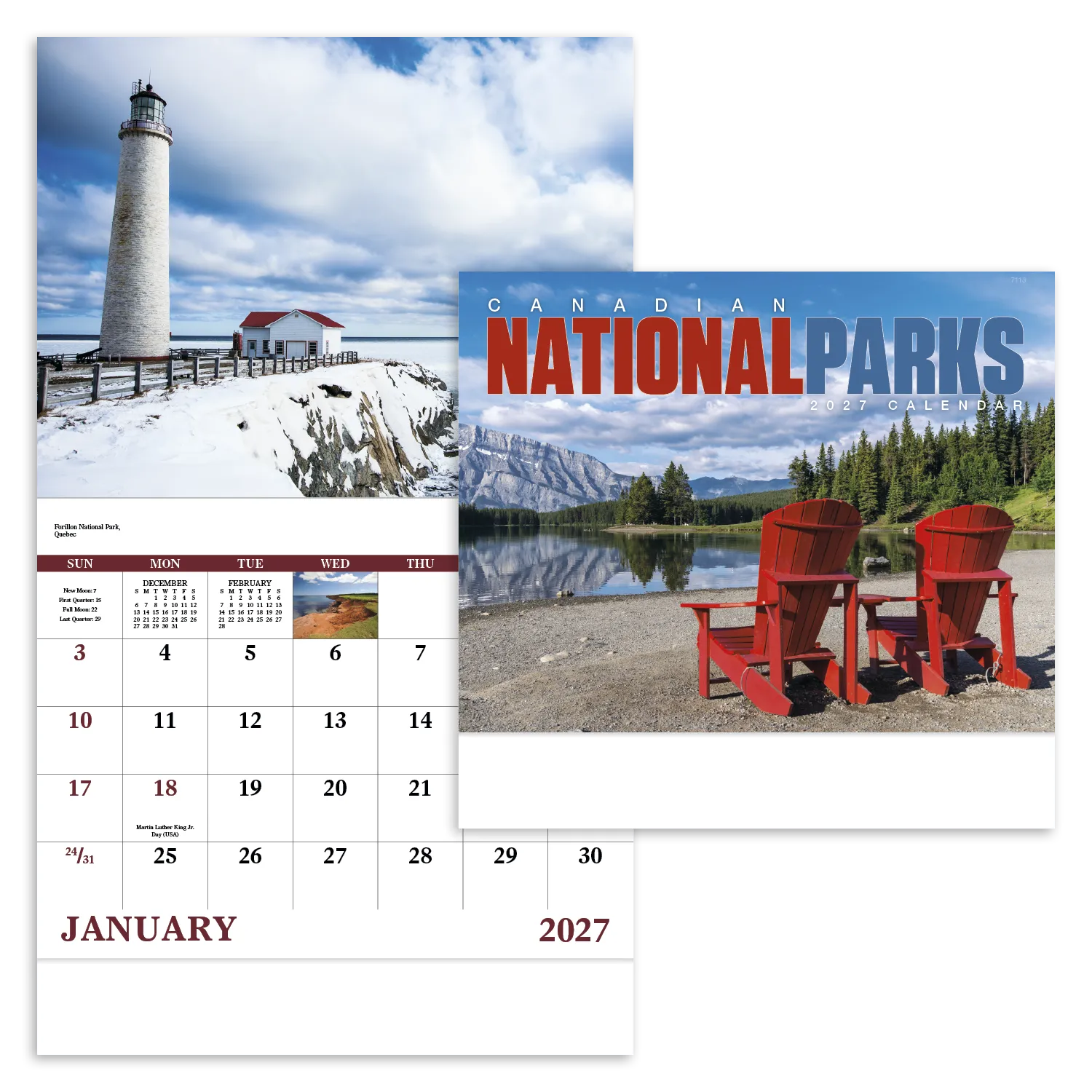 Canadian National Parks Wall Calendar Stapled FSC Paper - 19 x 11 in - product view 24