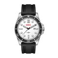 Watch Silver Case White Dial Silicone Strap - 42.5mm