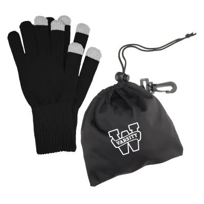 Touch Screen Gloves rPET Pouch Recycled - 5⅜ x 5¼ in