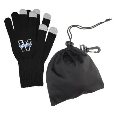 Touch Screen Gloves rPET Pouch Recycled - 5⅜ x 5¼ in - product view 3