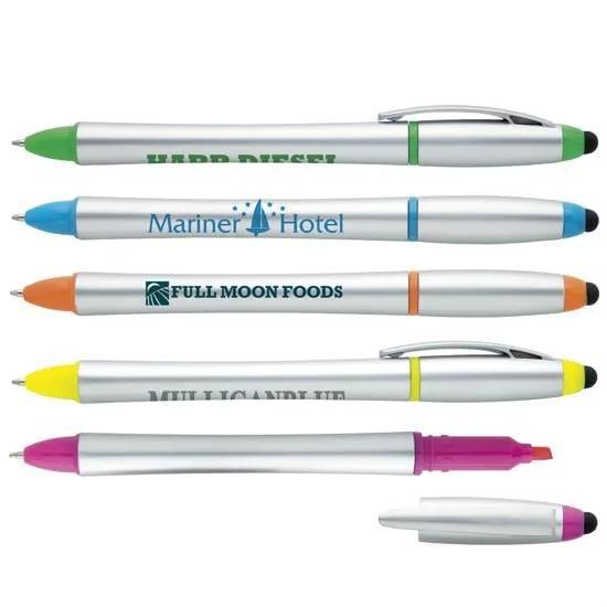 Stylus Pen Highlighter Combo Recycled ABS Twist Action - 5.875 in