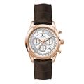 Women's Chronograph Watch Rose Gold Steel Leather - 34mm