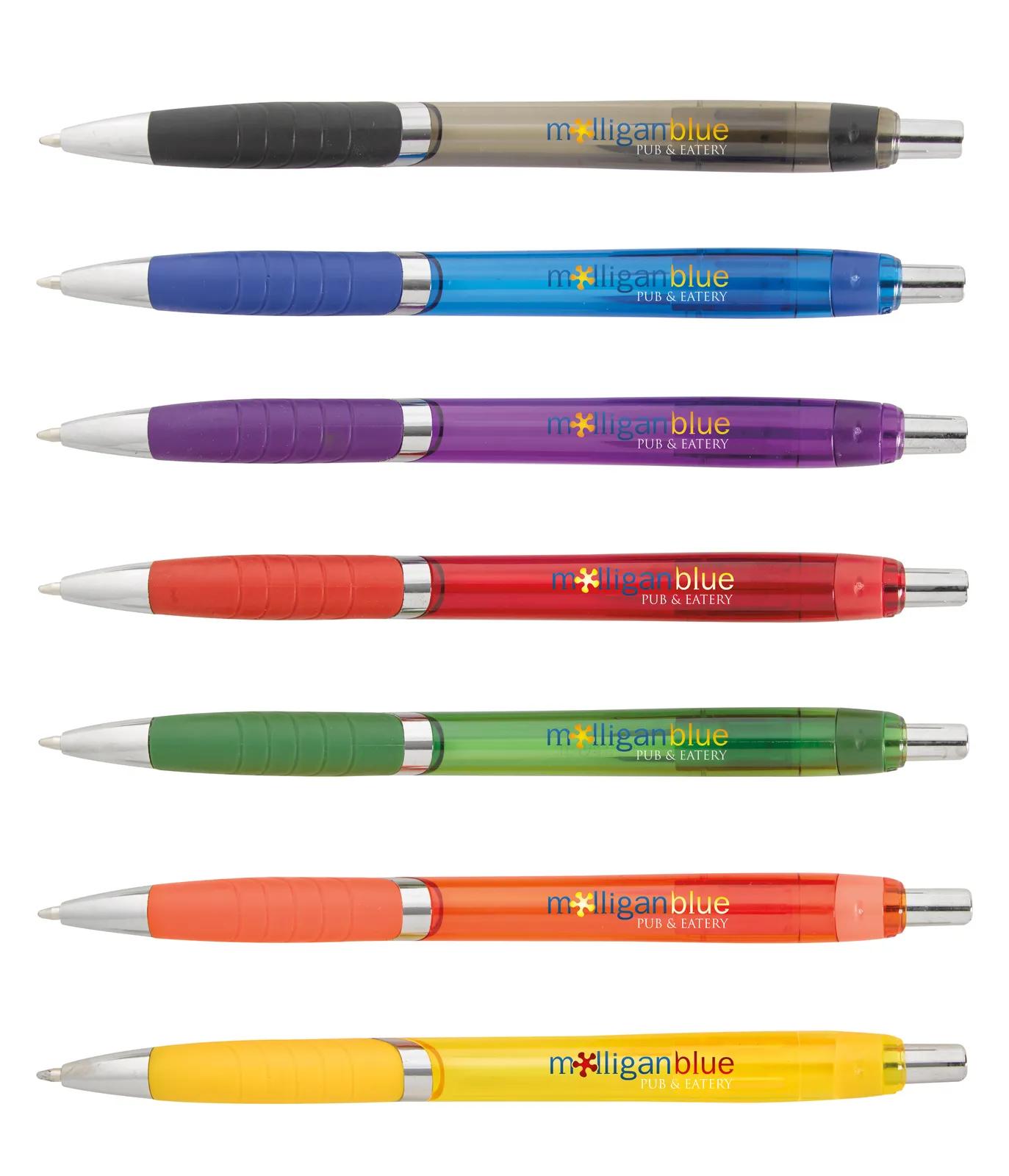 Pen Chrome Accents Translucent Barrel Textured Grip - 5.6 in - product view 29