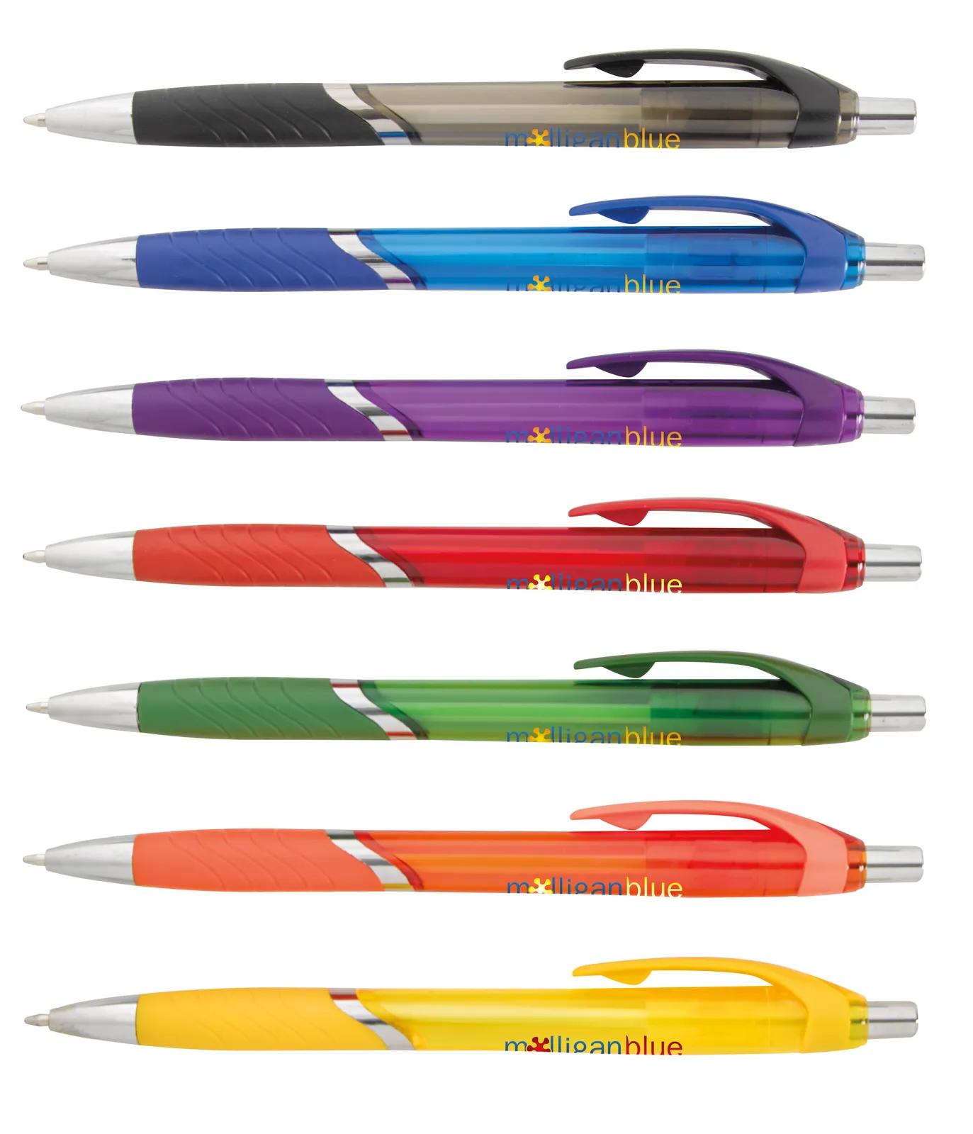 Pen Chrome Accents Translucent Barrel Textured Grip - 5.6 in - product view 33