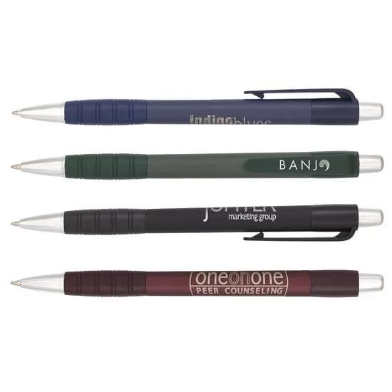 Pen Metallic Finish Functional Grip Plunger Action - 5.6 in