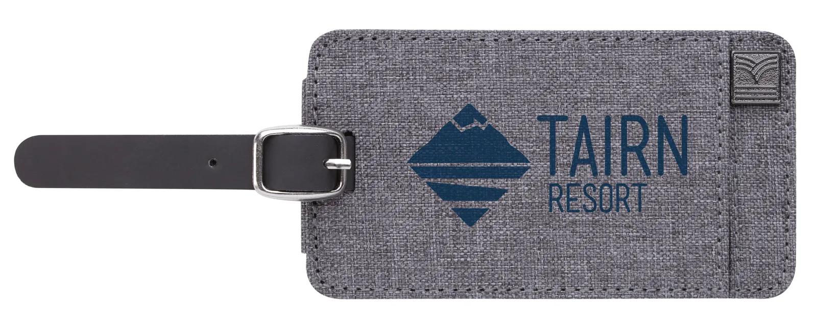 Luggage Tag Polyester Magnetic Closure Pierce - 4.4 in - product view 3