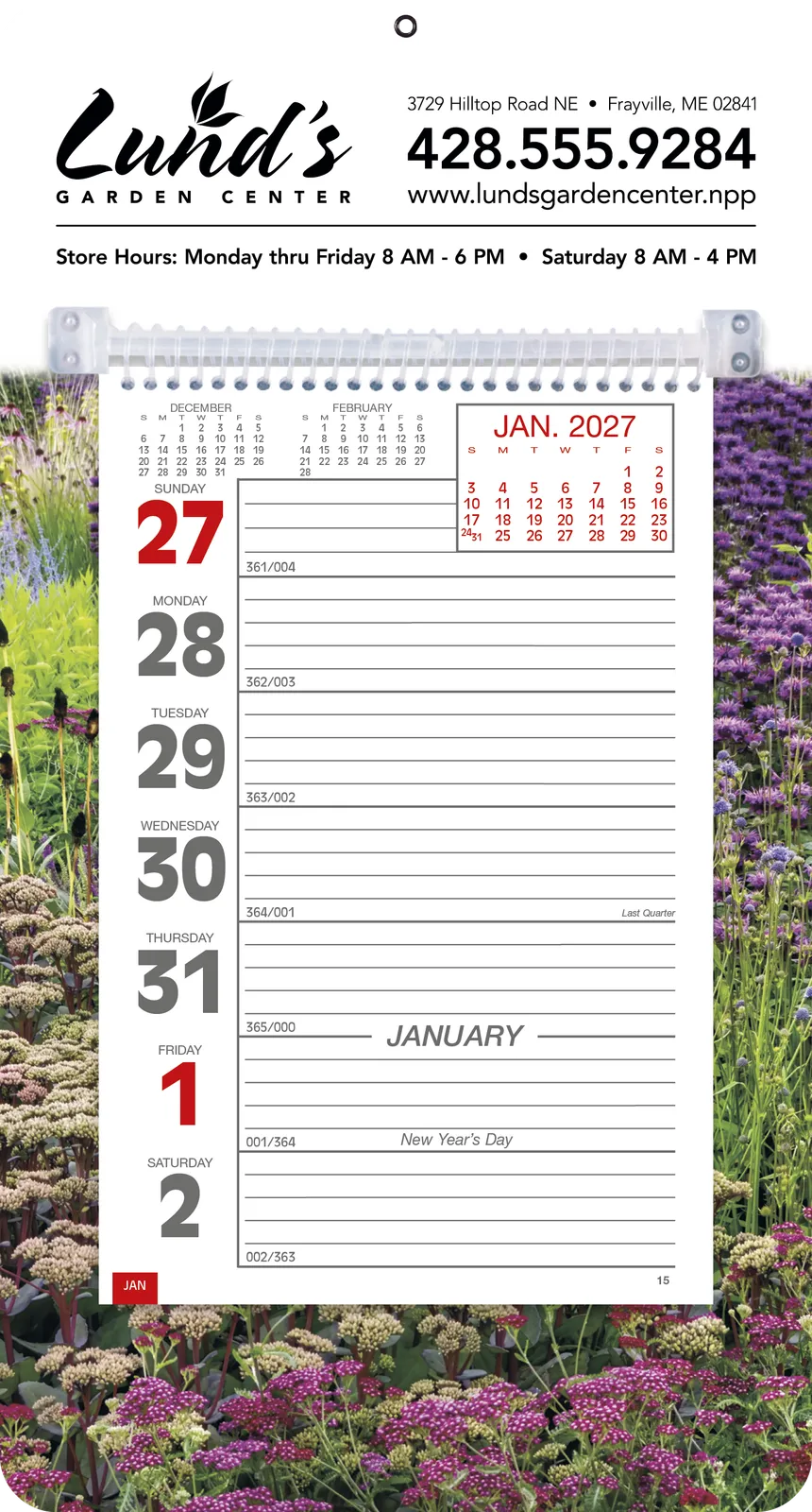 Calendars Full-Color Weekly Memo Calendar in 27garden - product view 2