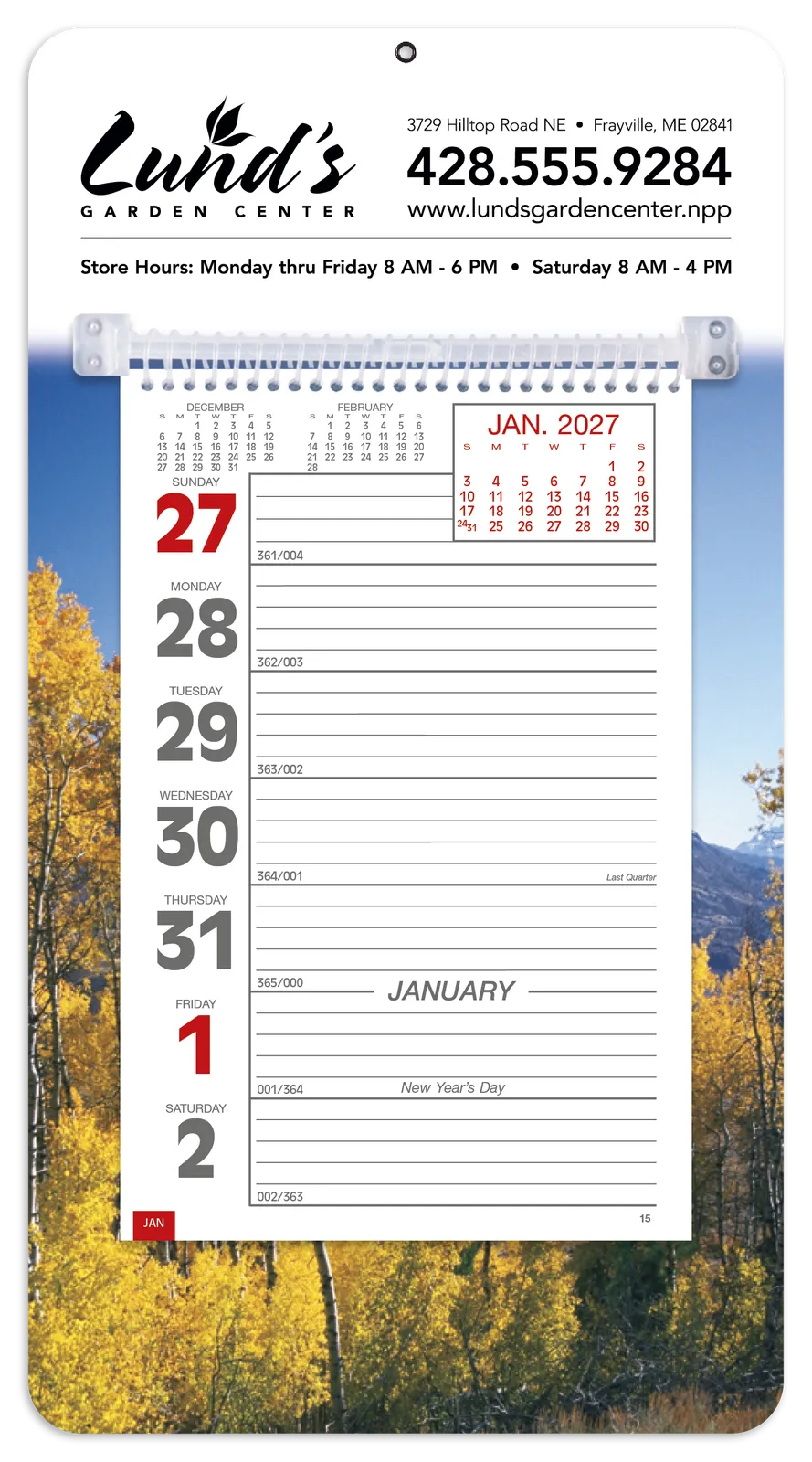 Calendars Full-Color Weekly Memo Calendar in 27autumnad - product view 7