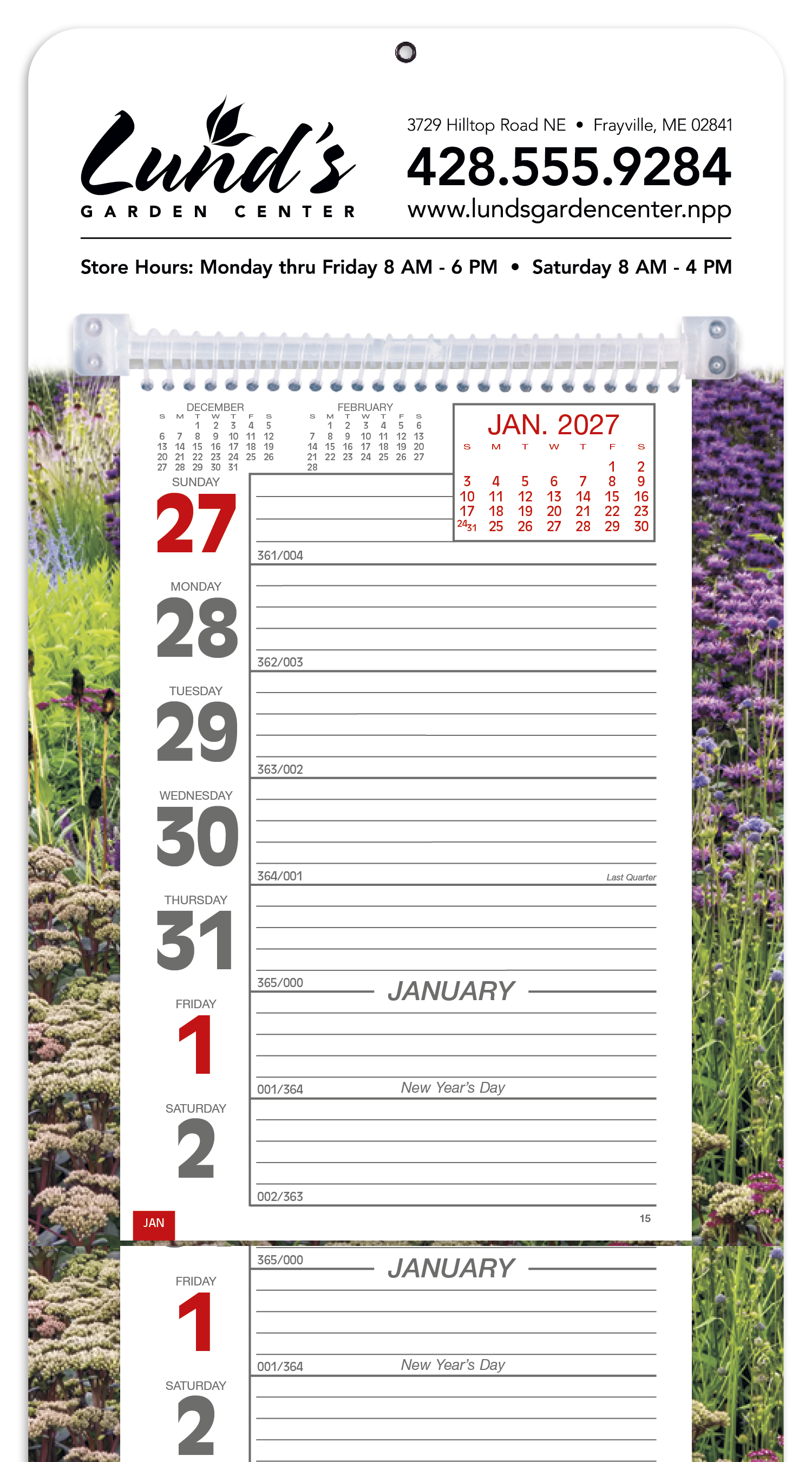 Calendars Full-Color Weekly Memo Calendar in 27gardenad - product view 8