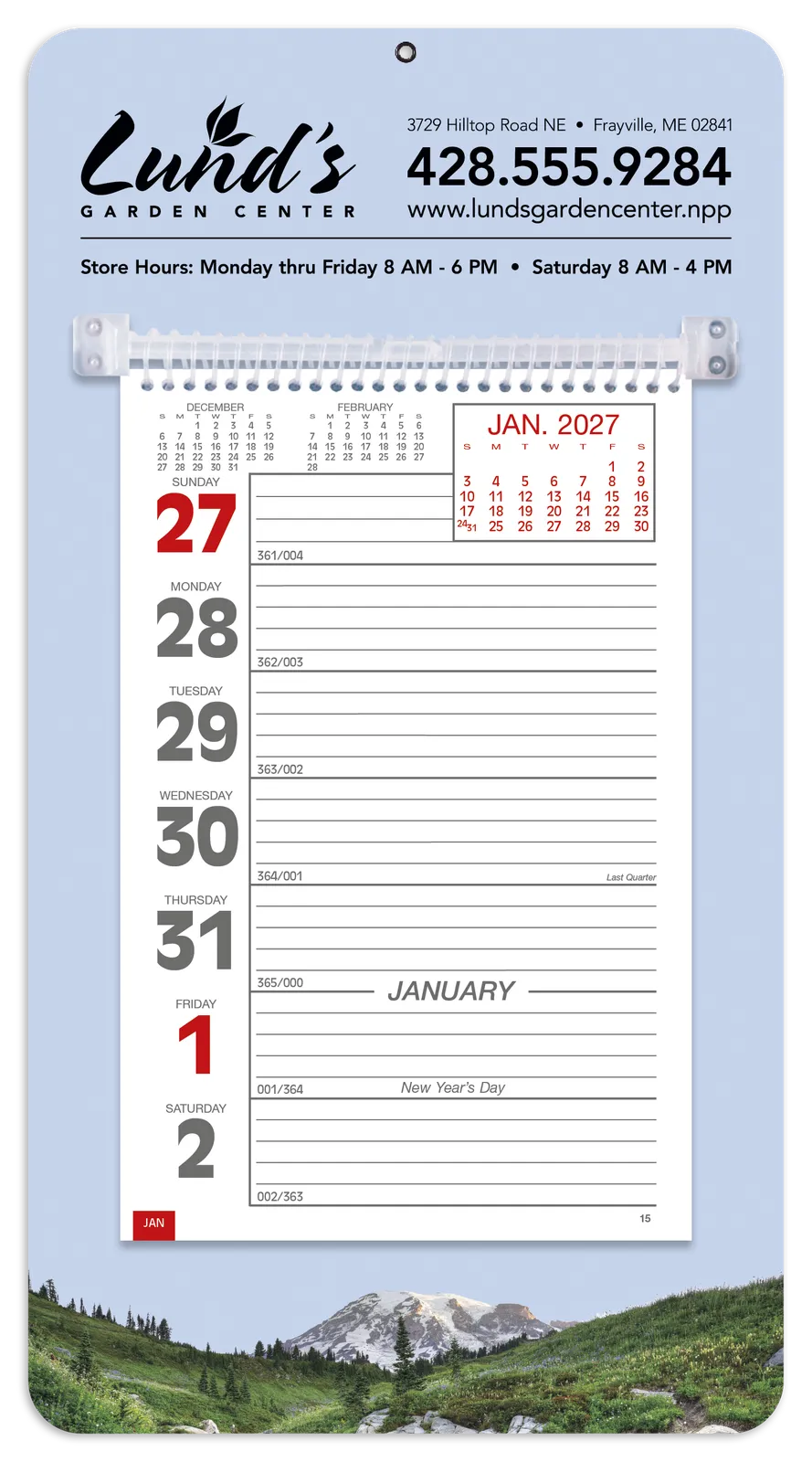 Calendars Full-Color Weekly Memo Calendar in 27mountainad - product view 9