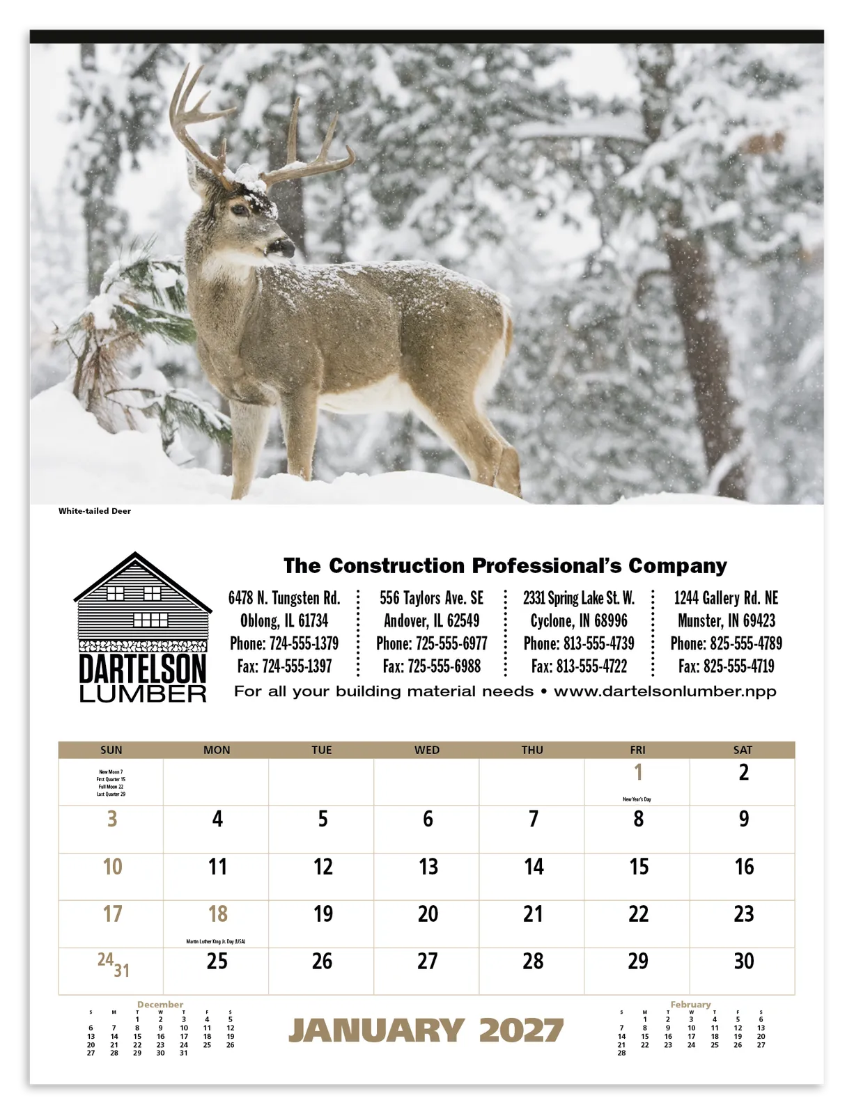 Calendars North American Wildlife Calendar in 27ad - promotional product with custom logo
