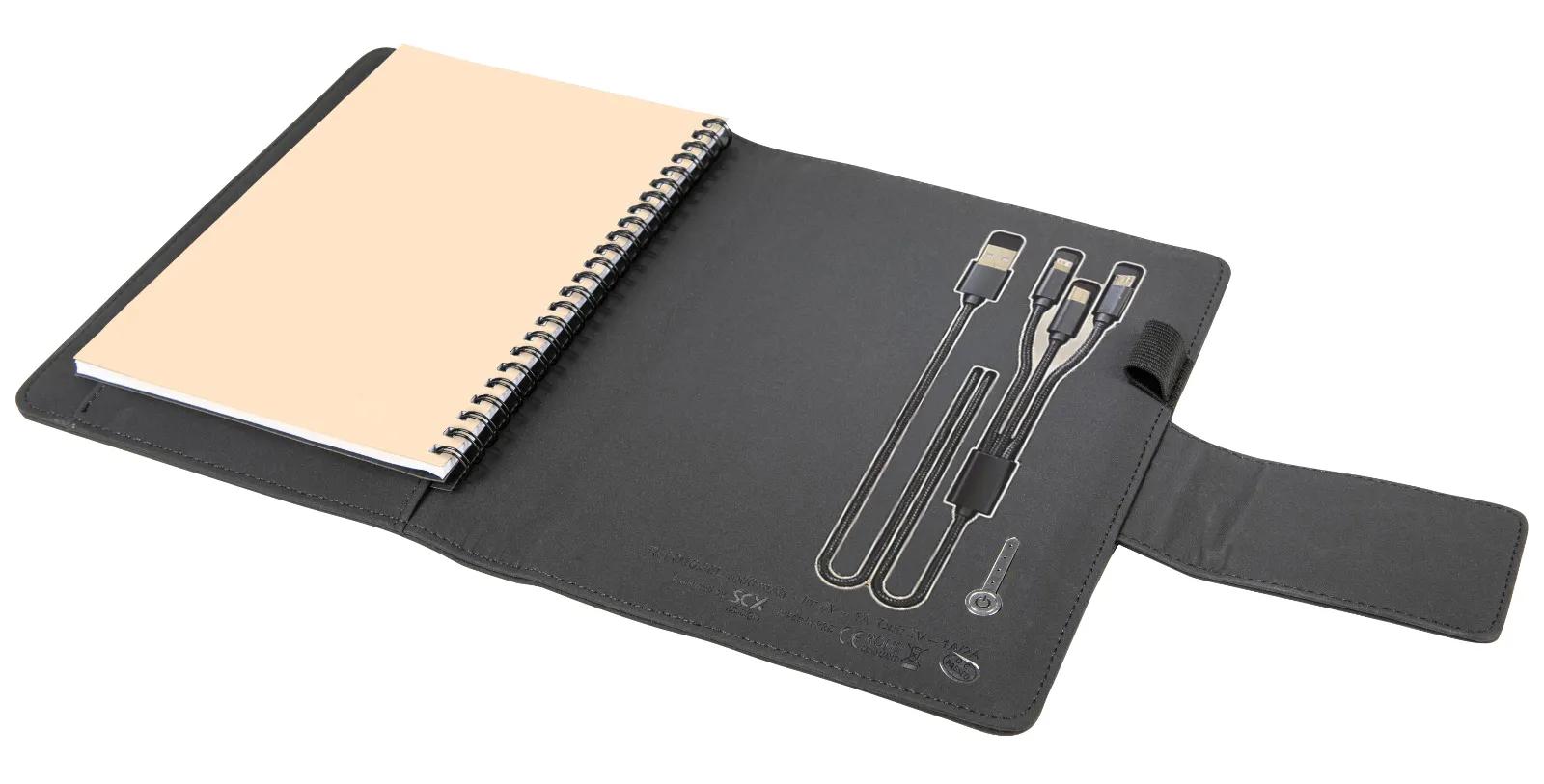 SCX Innovative Design™ Notebook A5 with Power Bank 4000 mAh in Cables - product view 6