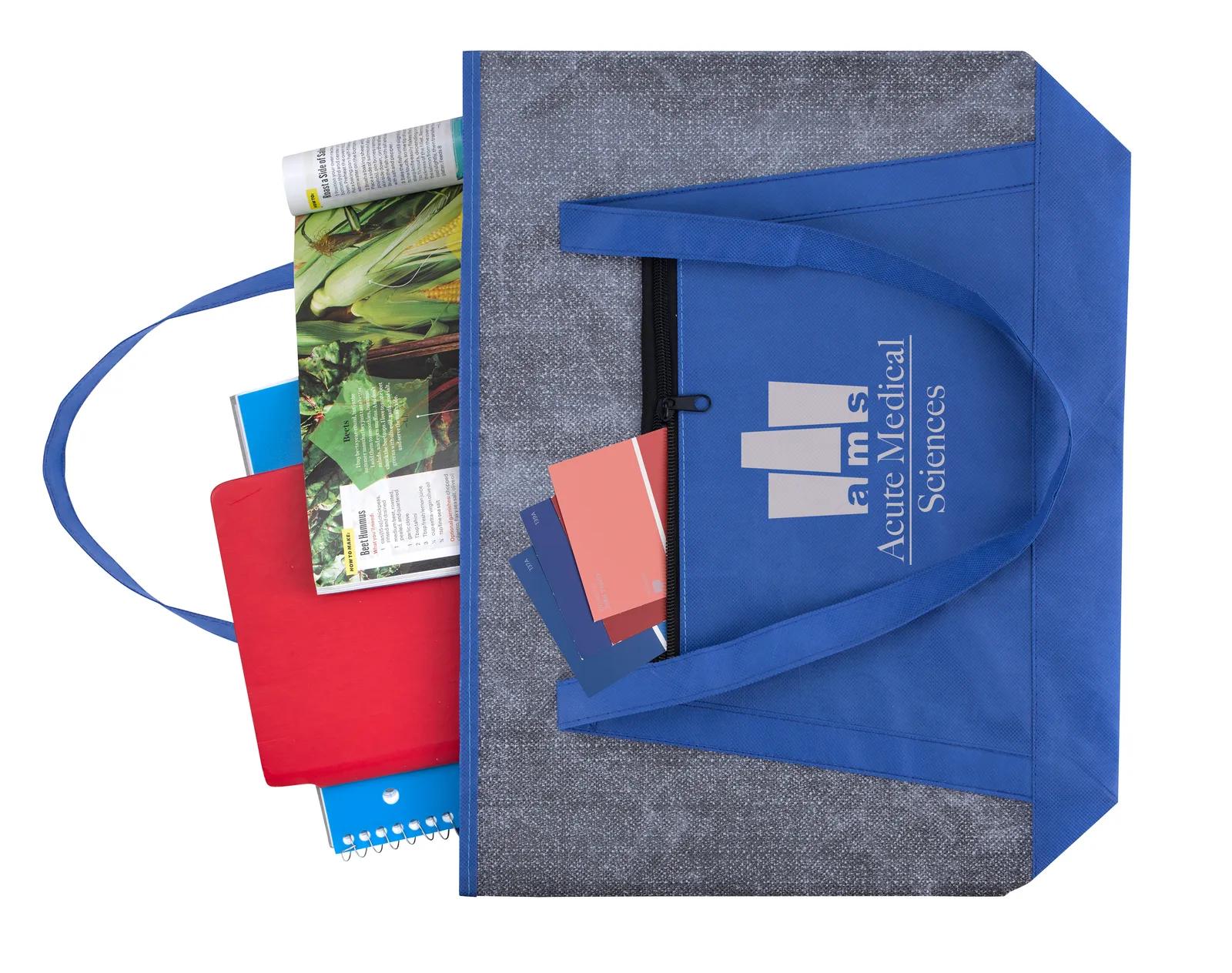 Heathered RPET Non-Woven Tote in Royalflat - product view 5