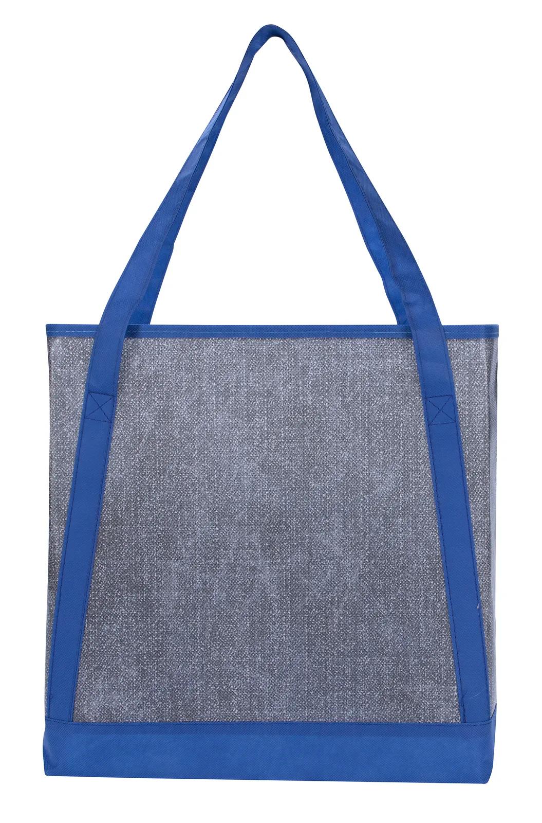 Heathered RPET Non-Woven Tote in Royal - product view 6
