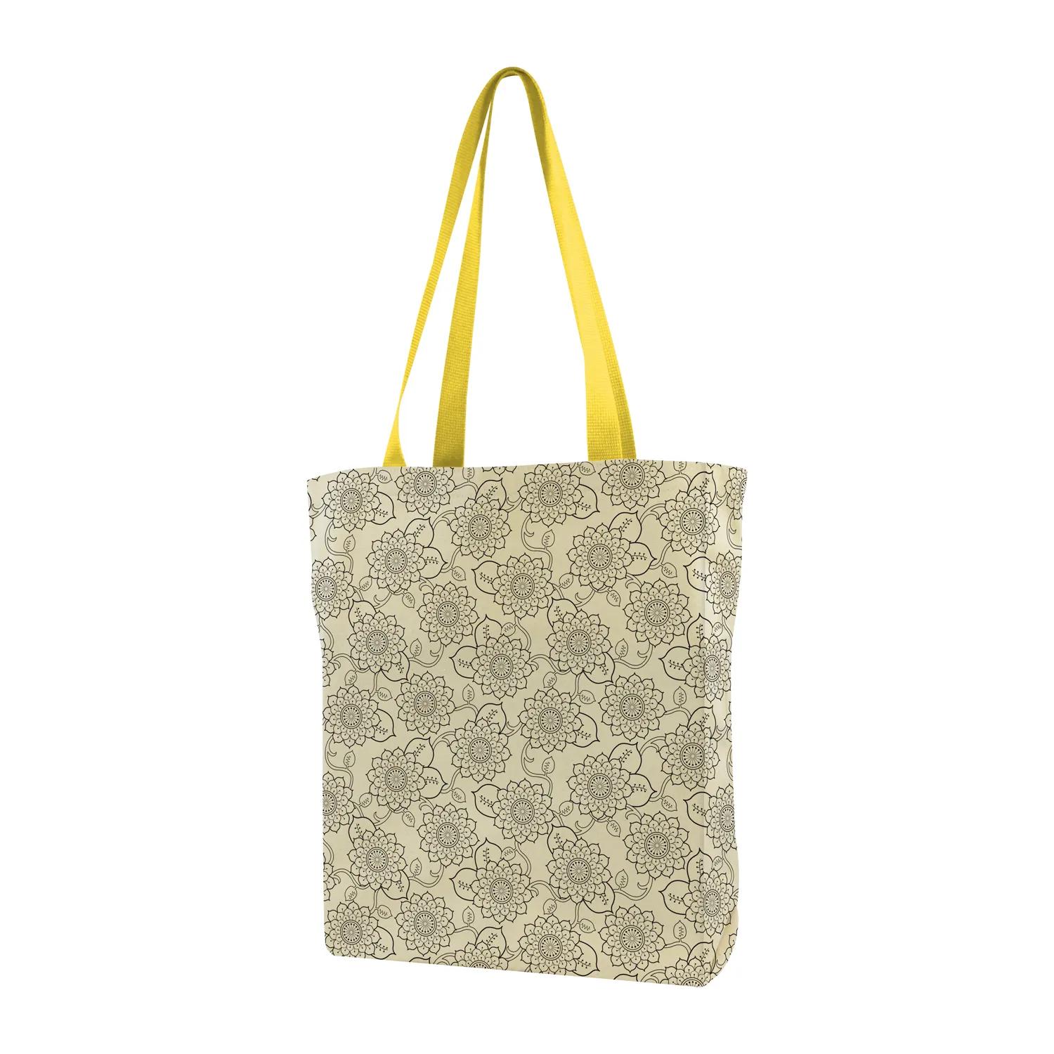 Made-to-Order Gusseted Tote All-Over Print in Yellow handles - product view 16