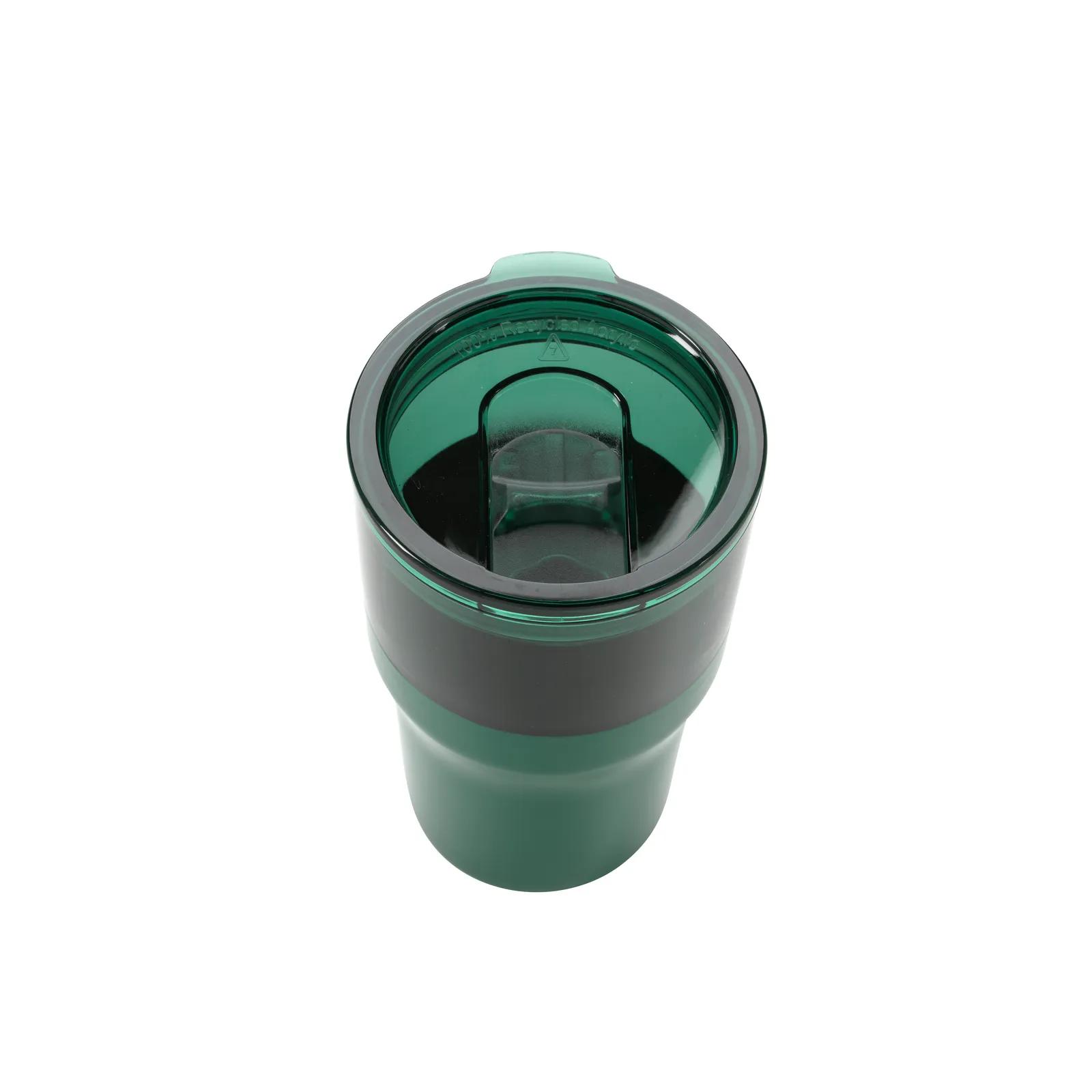 Stainless Steel Traveler™ Tumbler - 30 oz. in Dark Greentopviewwithlidon - product view 11