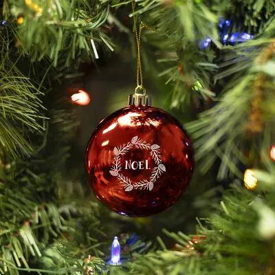 Ornament Round Chrome Polystyrene with String - 3.5 in Diameter - product view 4