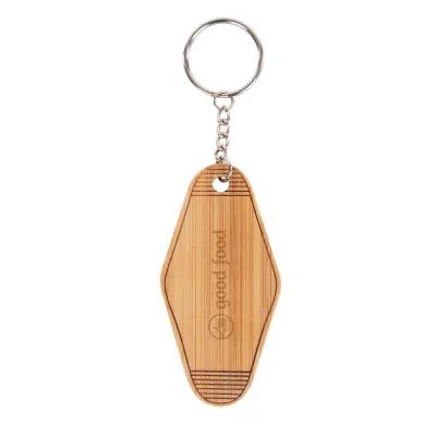 Custom Keychain Bamboo Motel Style - 1.75 x 3.5 in - product view 1