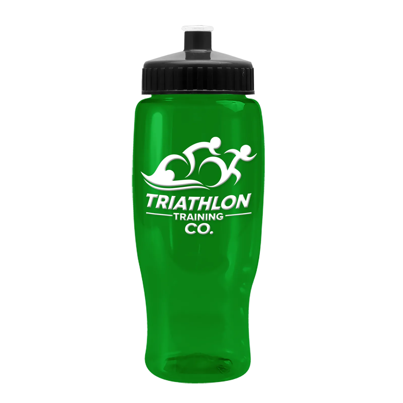 Poly+ Recycled Bottle with Push-Pull Lid - 27 oz. in Translucent Green - product view 4