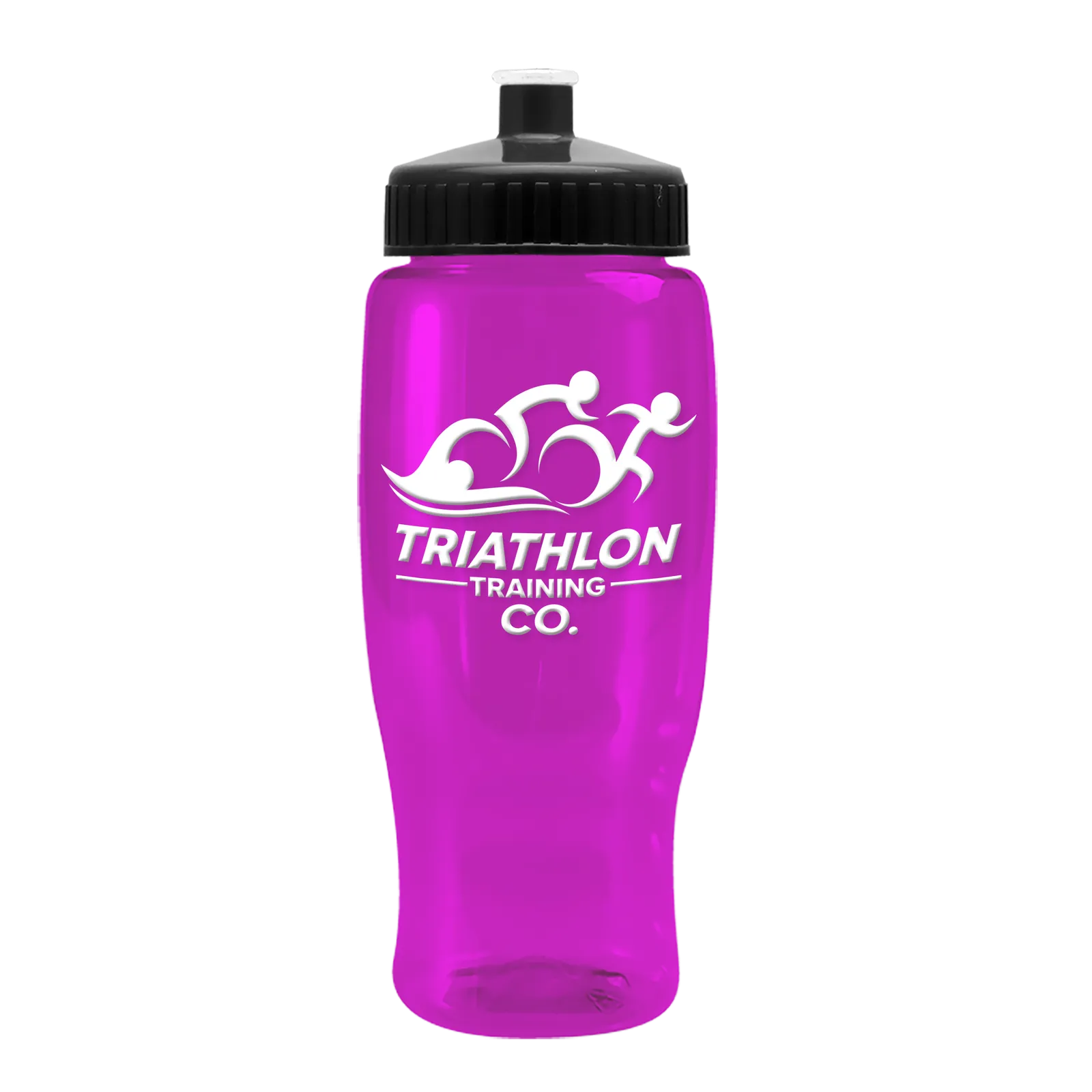 Poly+ Recycled Bottle with Push-Pull Lid - 27 oz. in Translucent Hot Pink - product view 5