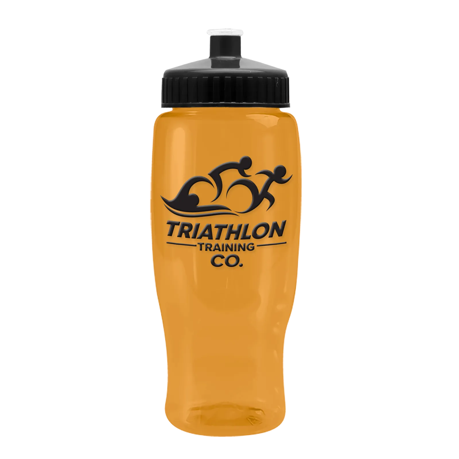 Poly+ Recycled Bottle with Push-Pull Lid - 27 oz. in Translucent Orange - product view 6