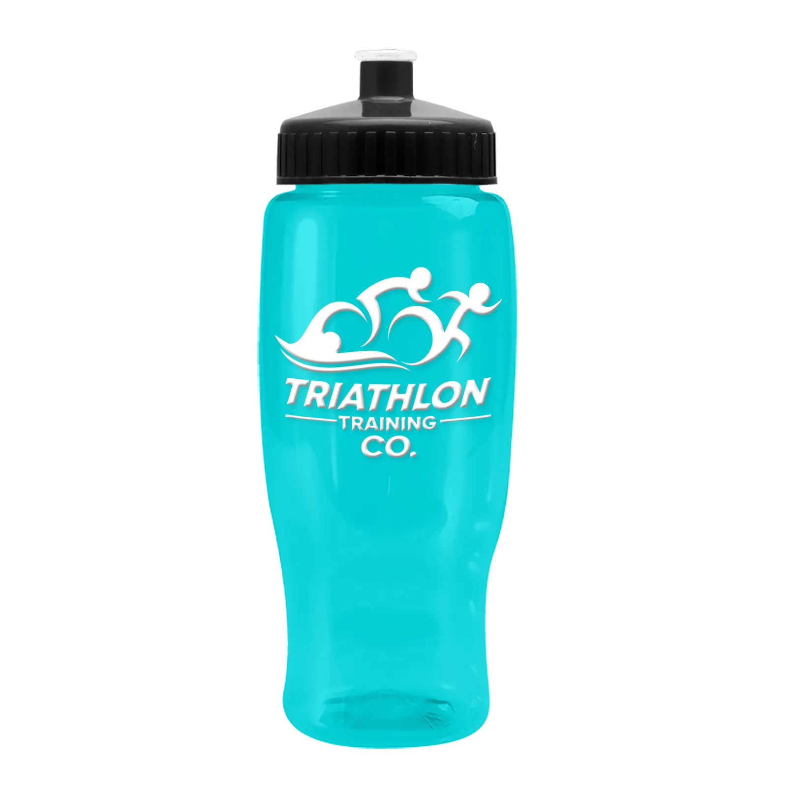 Poly+ Recycled Bottle with Push-Pull Lid - 27 oz. in Translucent Teal - product view 8