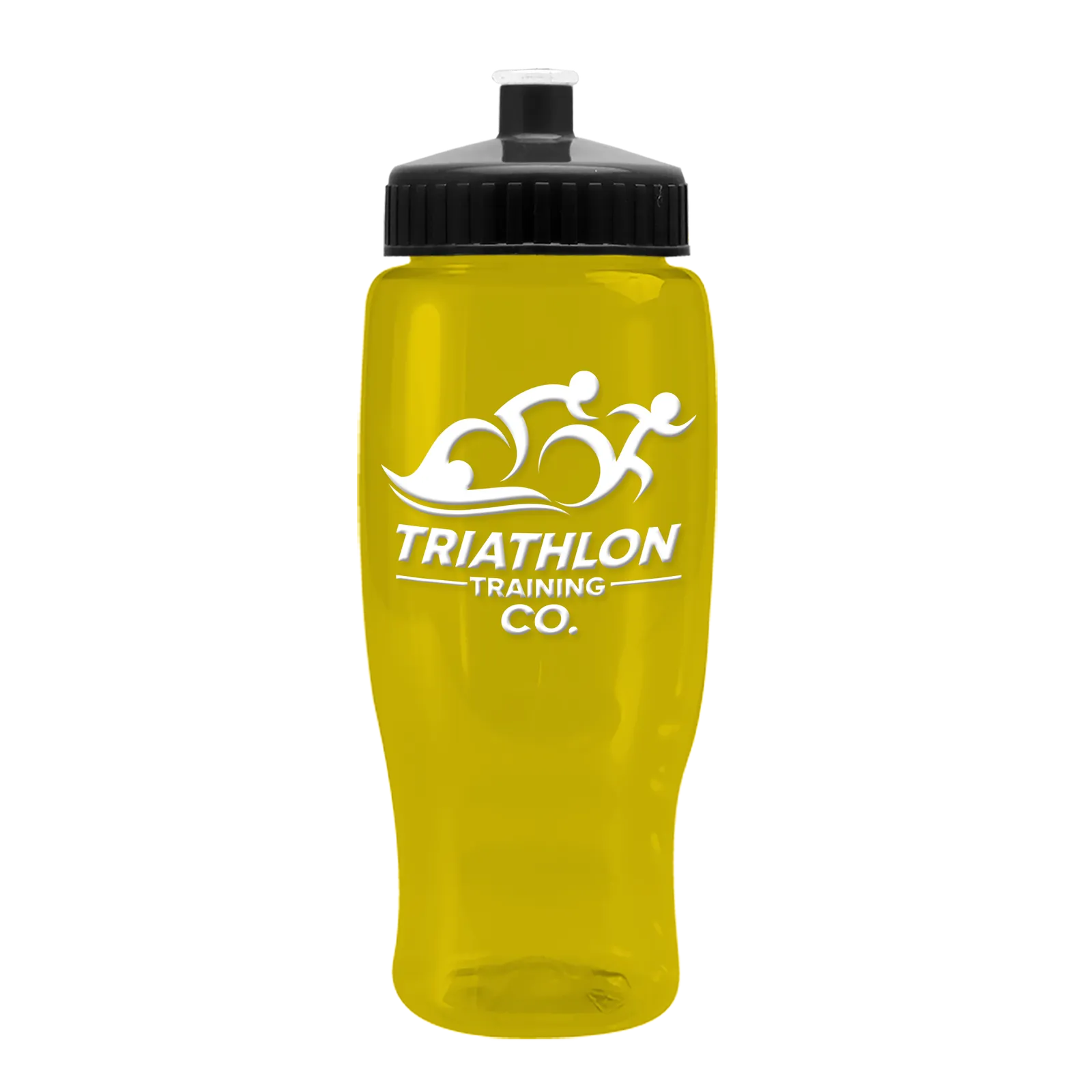 Poly+ Recycled Bottle with Push-Pull Lid - 27 oz. in Translucent Yellow - product view 10