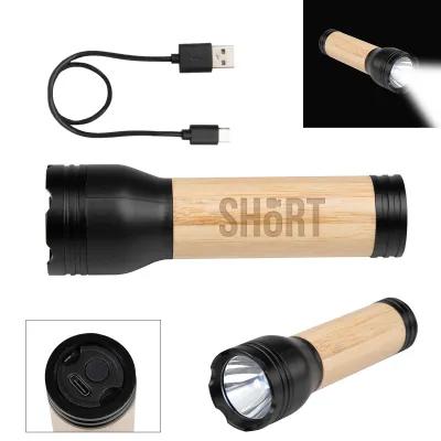 Bamboo Rechargeable LED Flashlight 3 Settings - 5 in
