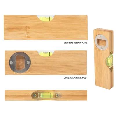 Bamboo Level with Bottle Opener - 6 x 1.75 x 0.75 in - product view 2