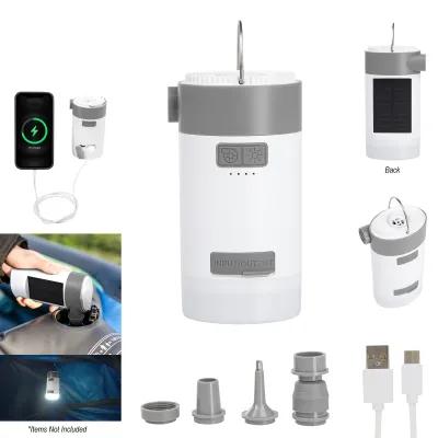 3-in-1 Portable Air Pump Solar Light Charger - 3 x 5 in - product view 2