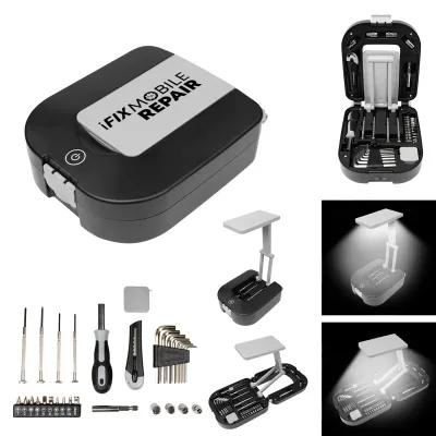 30-Piece Tool Kit with LED Light Folding - 6 x 8 in
