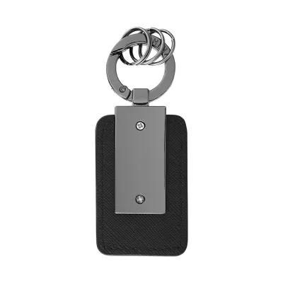 Leatherette Carabiner Key Tag 3 Split Rings - 1.38 x 2.38 in - product view 5