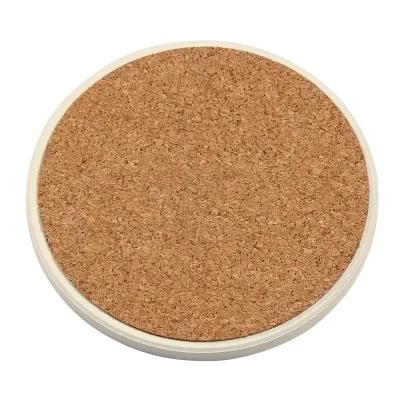 Dolomite Absorbent Coaster with Cork Bottom - 3.5 in - product view 3