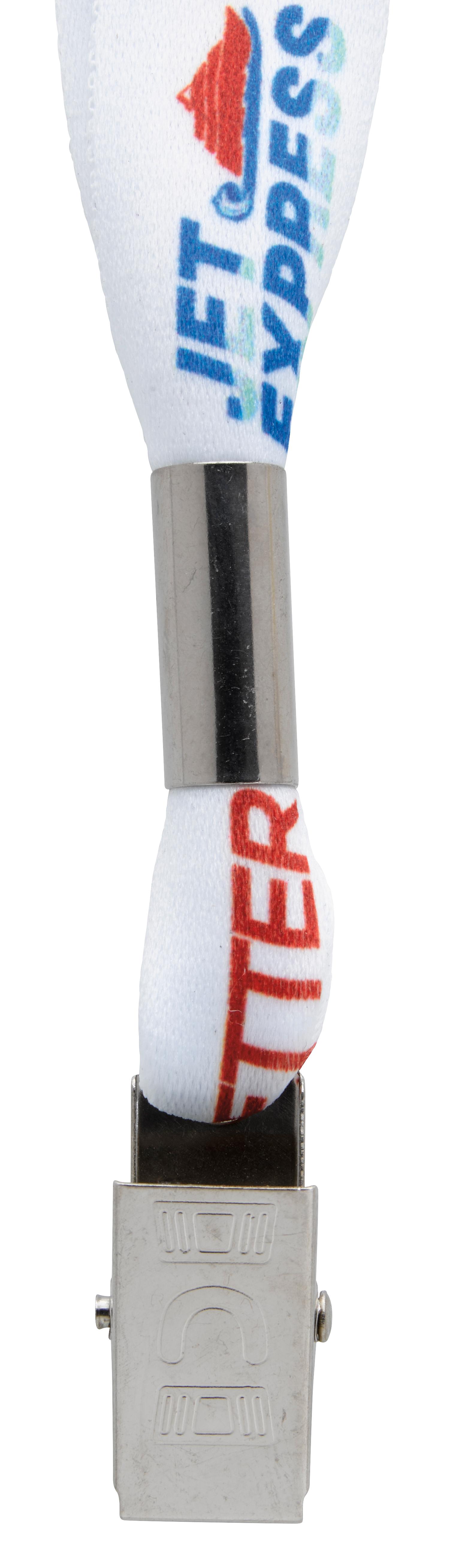 Good Value™ 1/2" RPET Fine-Print Lanyard in Metal bulldog - product view 3