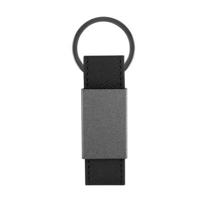Leatherette Key Tag with Split Ring - 1 x 3 in - product view 3