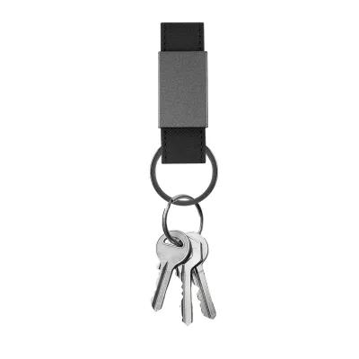 Leatherette Key Tag with Split Ring - 1 x 3 in - product view 4