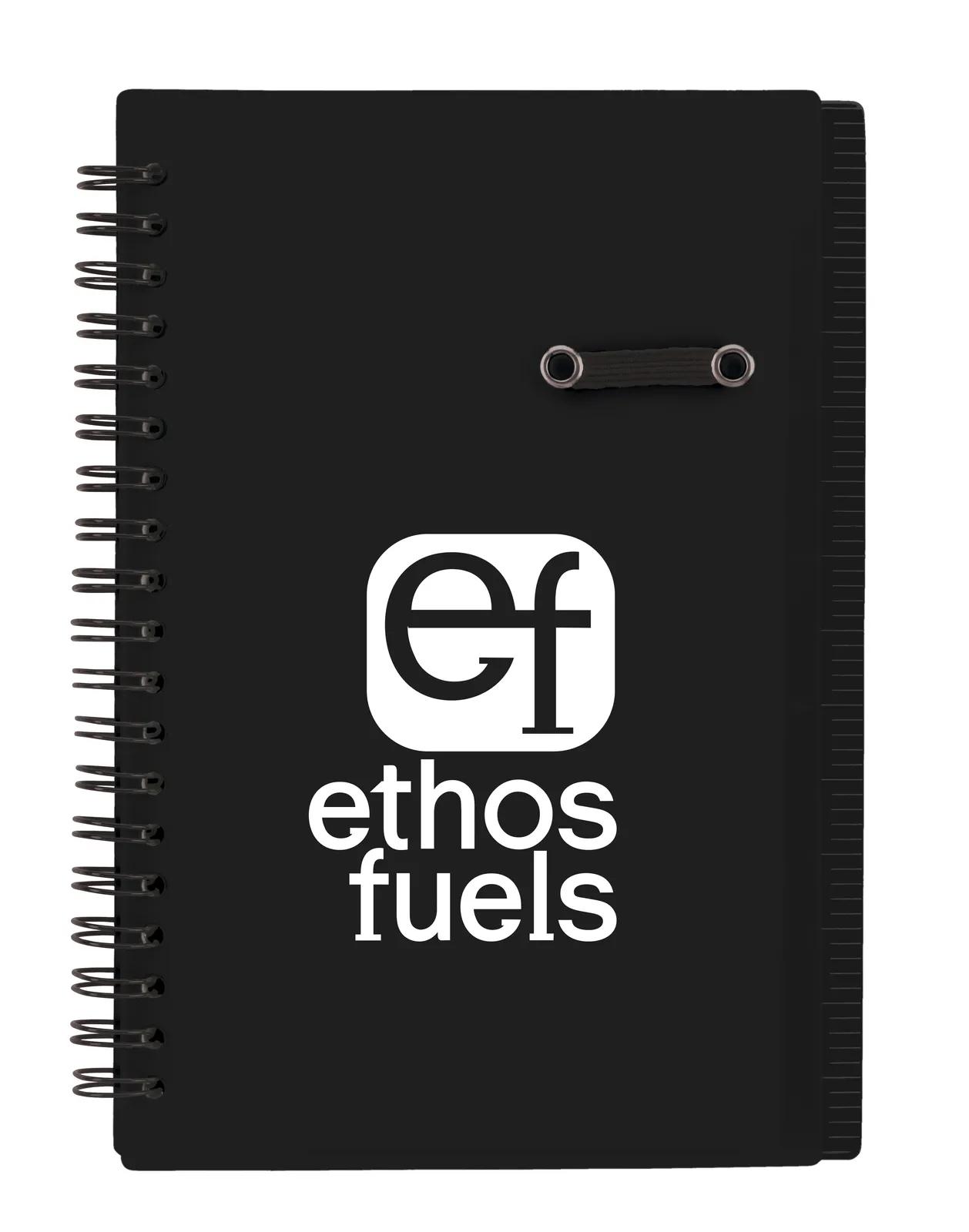 5” x 7” Journal Notebook with Pen Loop in Black - product view 1